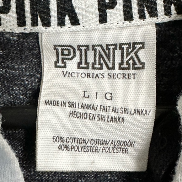Victoria's Secret PINK Gray and White Hoodie Full Zip Large - Picture 4 of 4